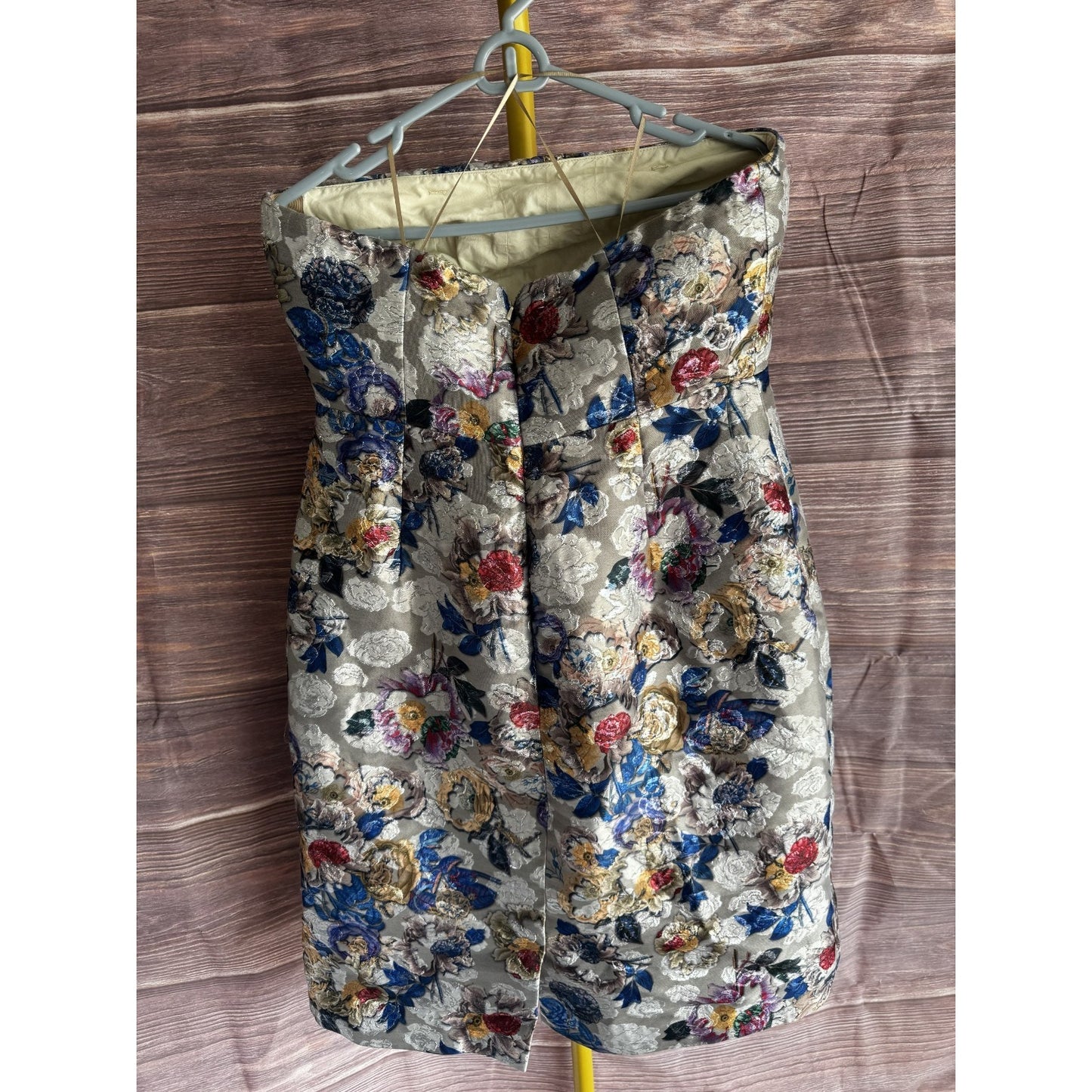 J.Crew Collection Size 12 Floral Jacquard Copenhagen Strapless Cocktail Dress
