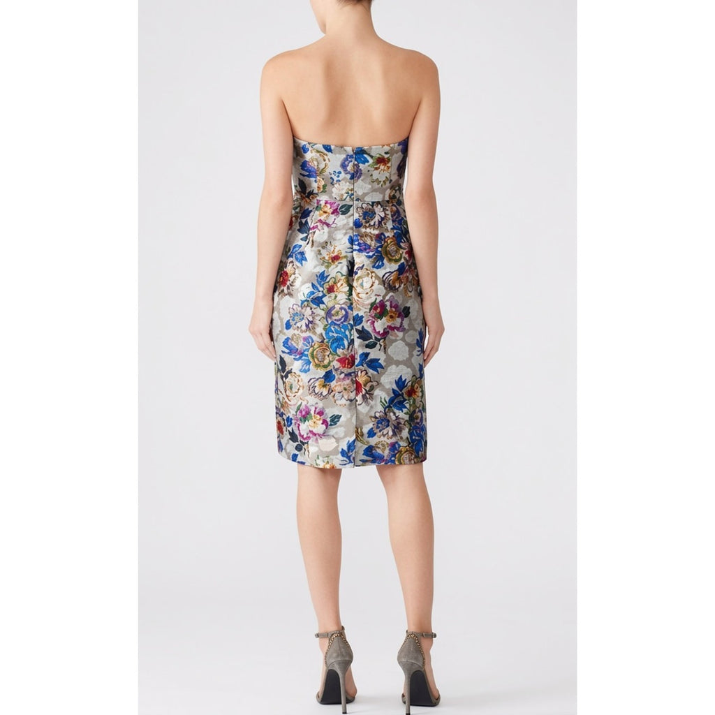J.Crew Collection Size 12 Floral Jacquard Copenhagen Strapless Cocktail Dress