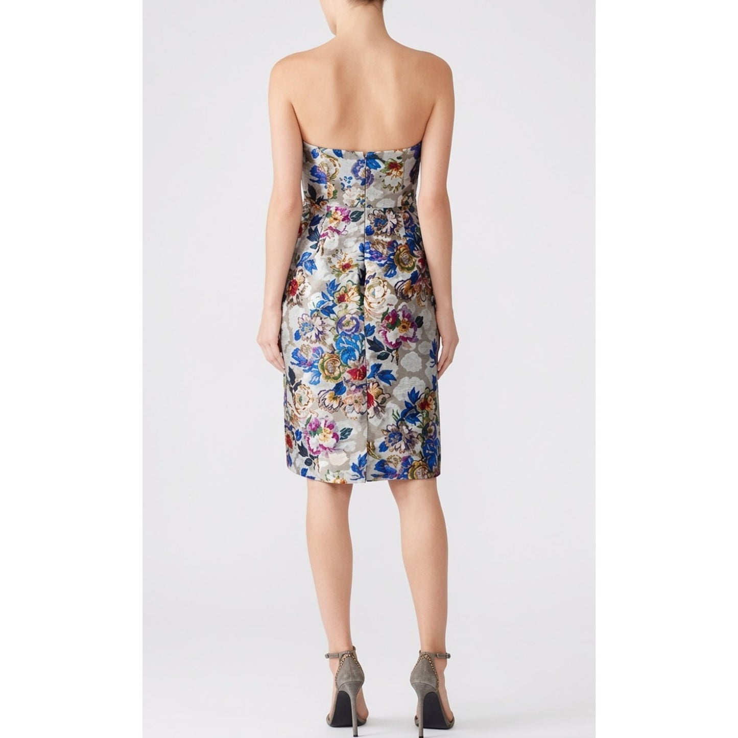 J.Crew Collection Size 12 Floral Jacquard Copenhagen Strapless Cocktail Dress
