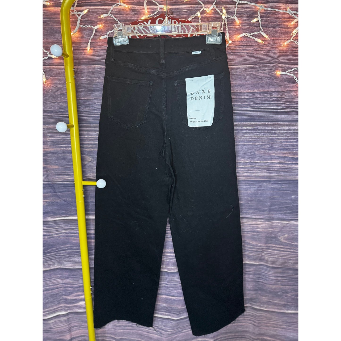 DAZE Size 25 Pleaser All Nighter (Black) High Waist Raw Hem Crop Jeans