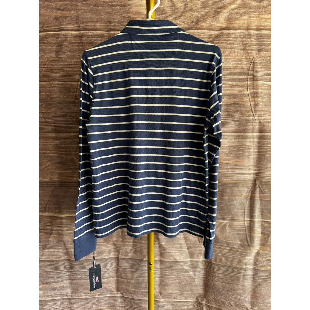 Vineyard Vines Boys' Size XL (18) Striped Surf Long-Sleeve Polo Shirt