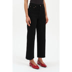 DAZE Size 25 Pleaser All Nighter (Black) High Waist Raw Hem Crop Jeans