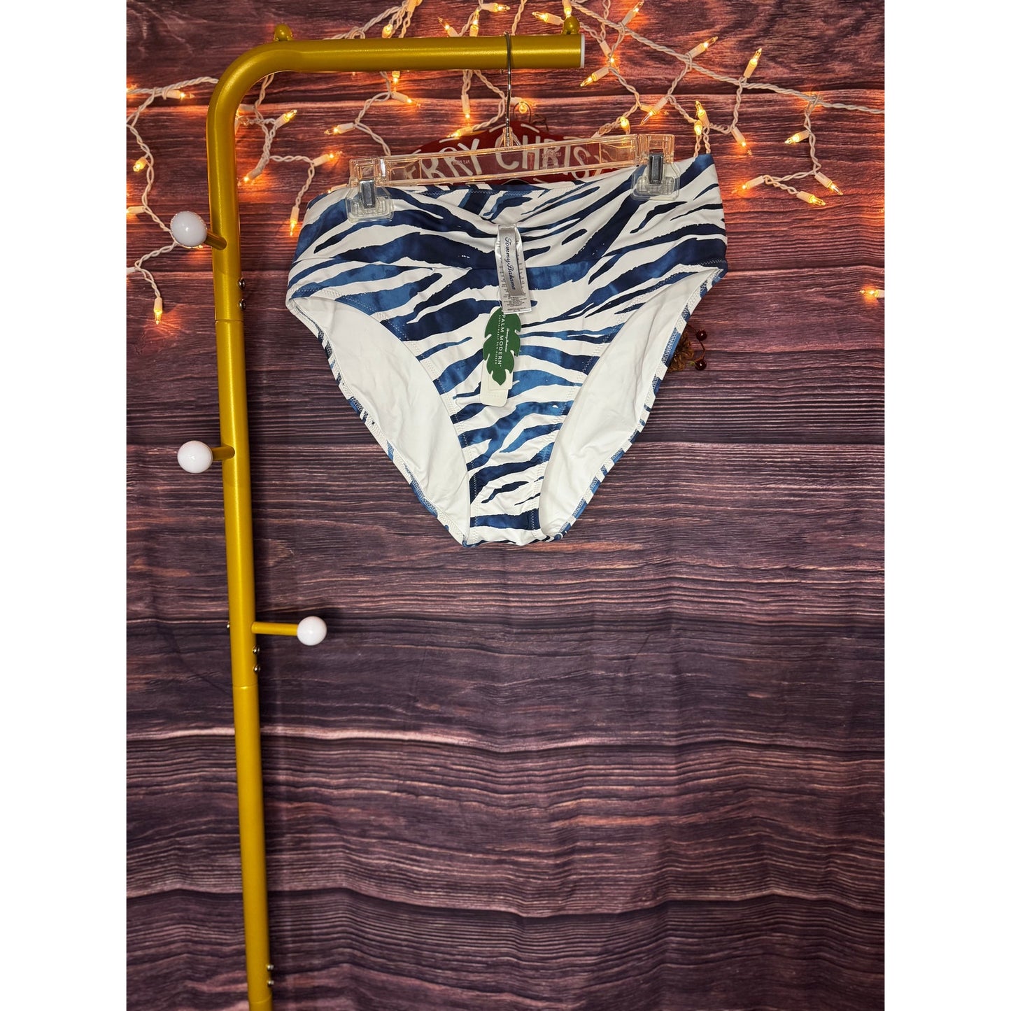 Tommy Bahama Size XL Palm Modern Zanzebra High-Waist Bikini Bottom