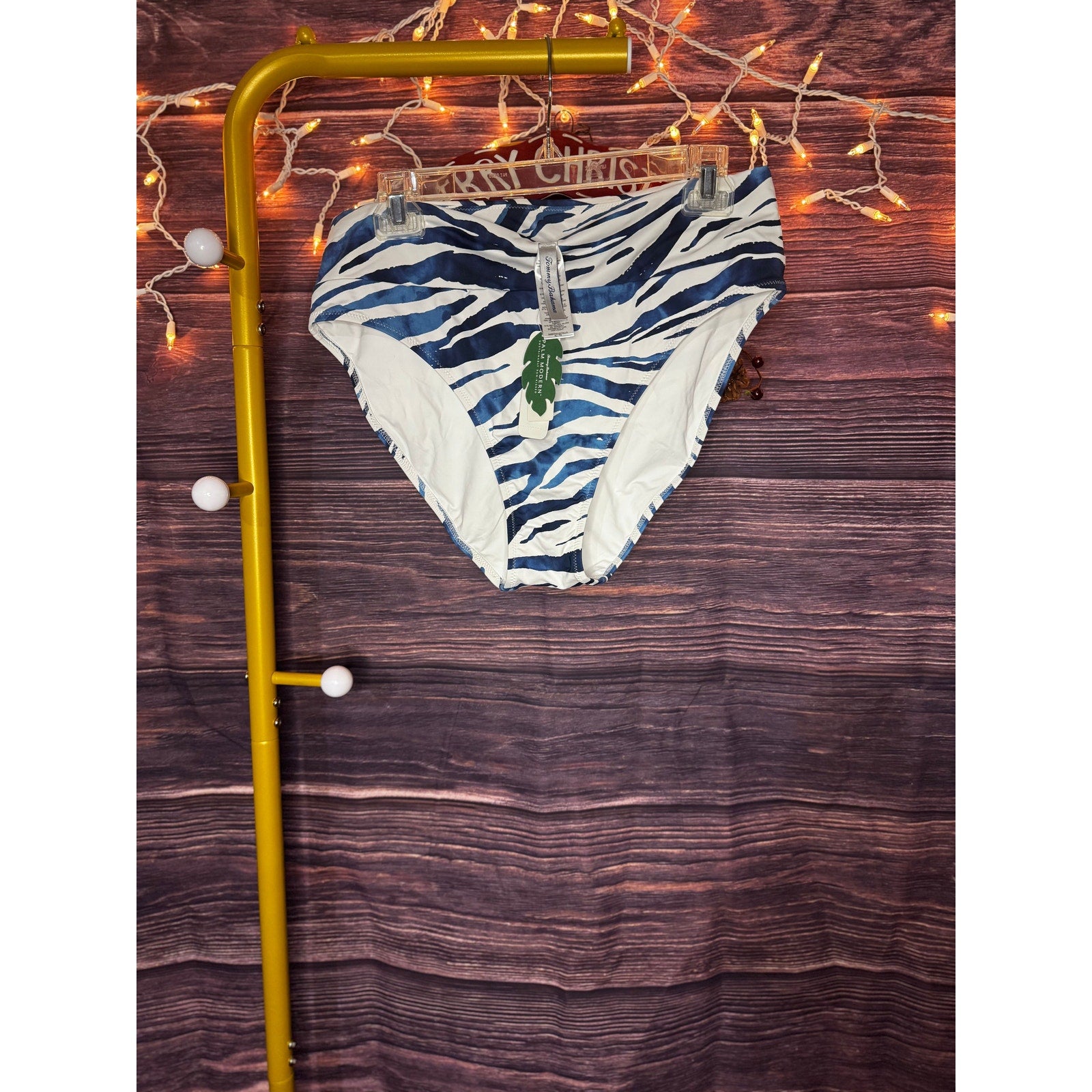 Tommy Bahama Size XL Palm Modern Zanzebra High-Waist Bikini Bottom