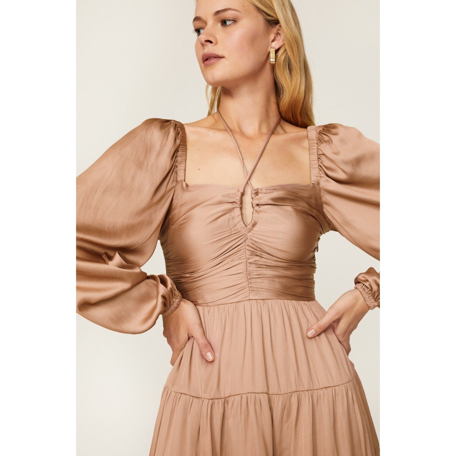 MINKPINK Size M Spencer Rose Color Satin Mini Dress