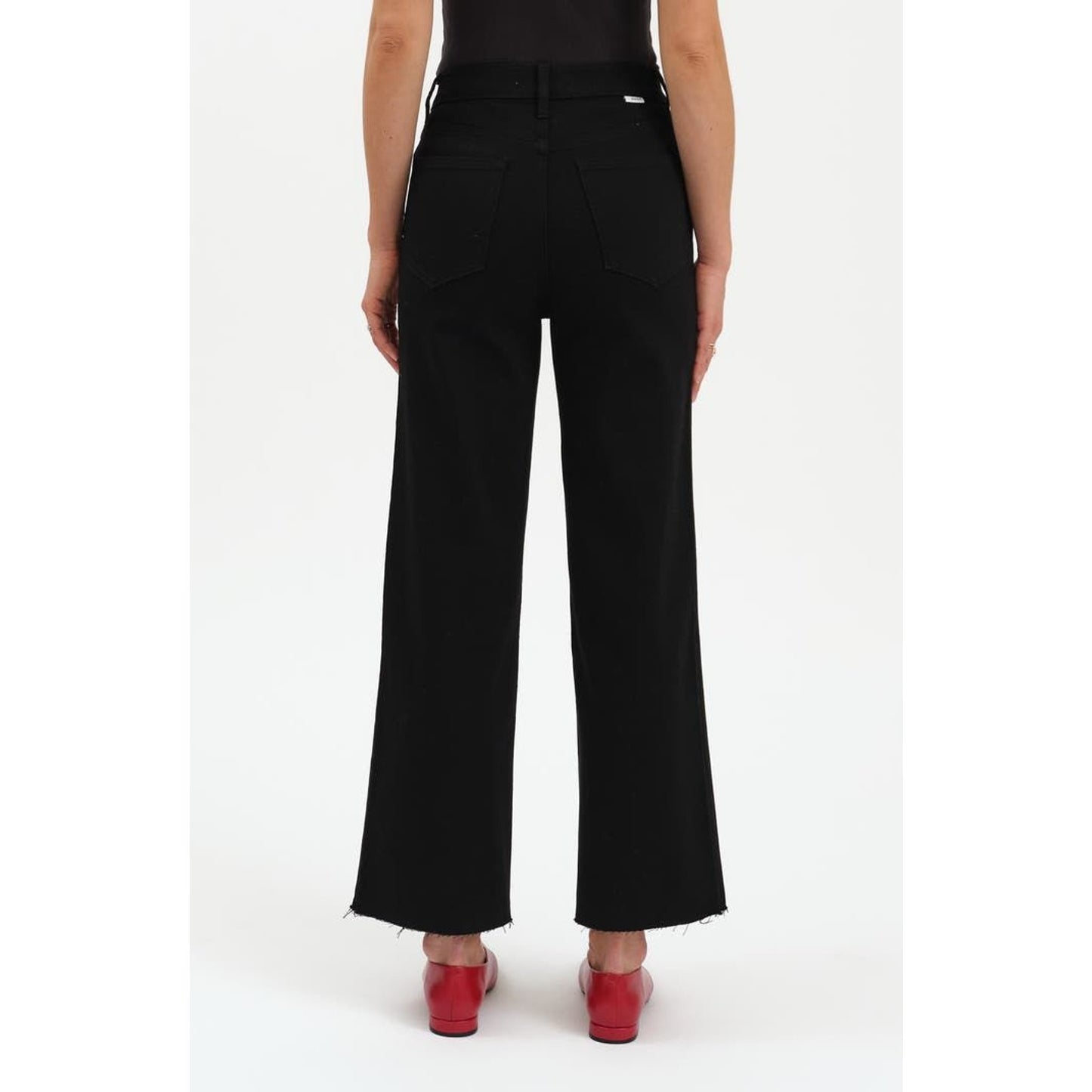 DAZE Size 25 Pleaser All Nighter (Black) High Waist Raw Hem Crop Jeans