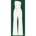 Marissa Webb Size 8 Strapless Denim Jumpsuit White w/ Copper Buttons